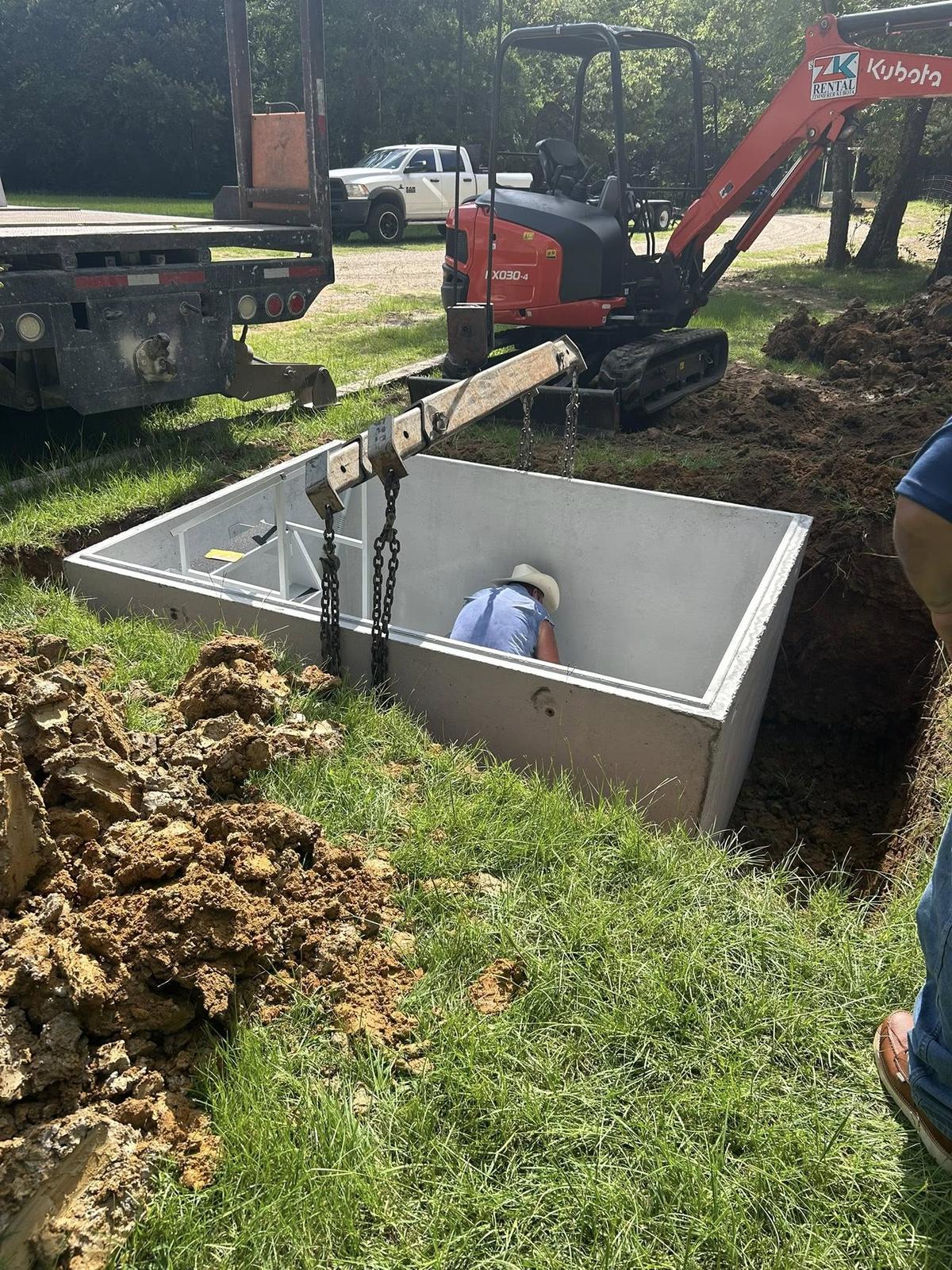 Storm shelter set in ground