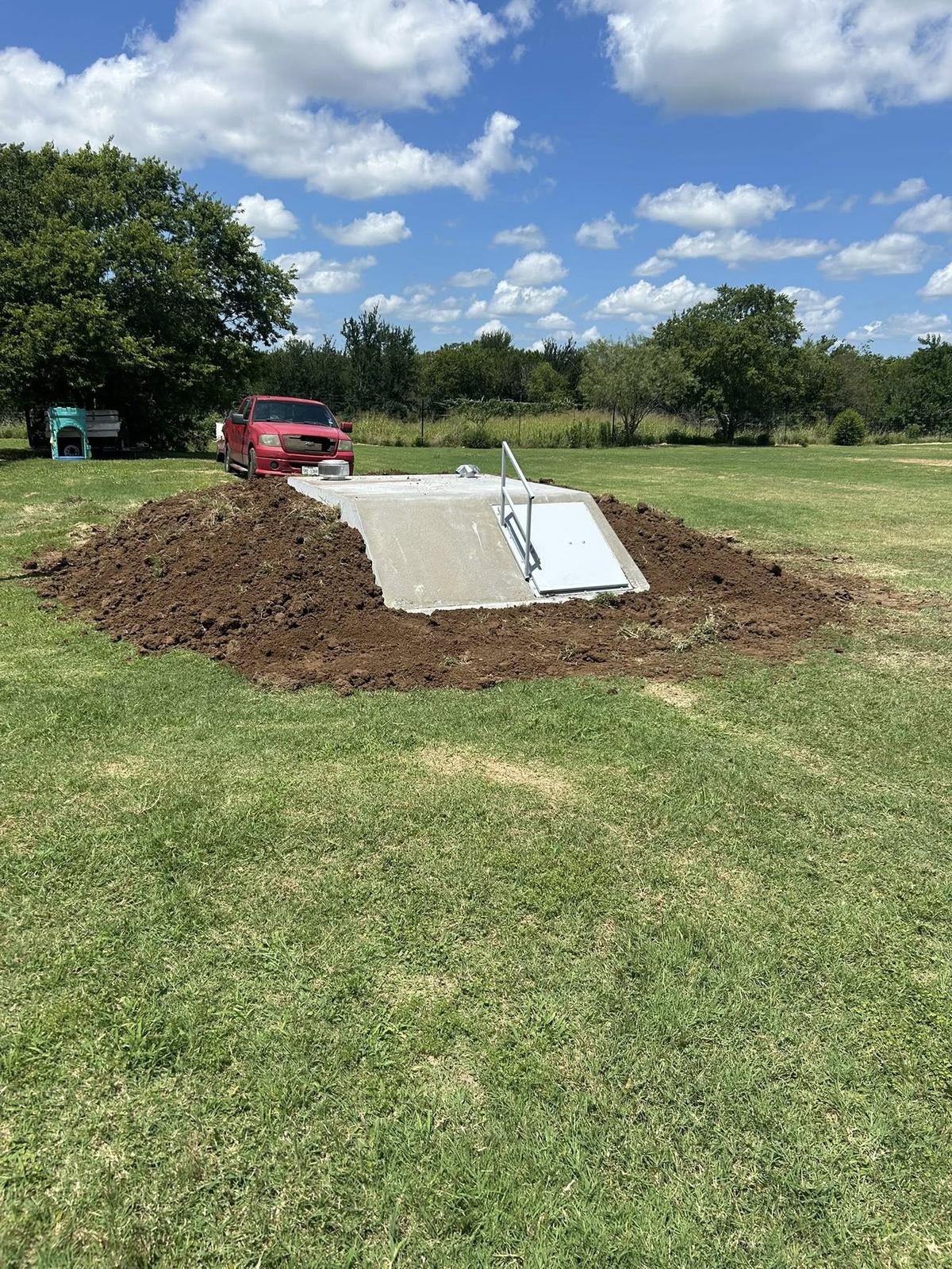 Completed storm shelter installation